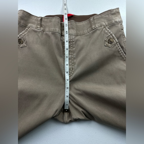 Spanx Stretch Twill Cropped Wide Leg Pant Womens Large Tan Shaping - Picture 9 of 11